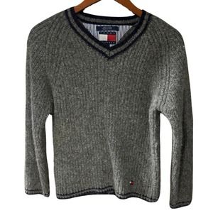 Tommy Hilfiger Vtg Sweater Top S Small Wool Blend Pullover Crew Neck Long Sleeve